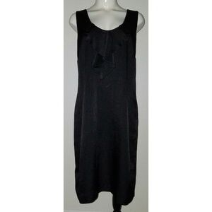 NWT David Lawrence Australia Black Sleeveless Dress Size 12 Below Knee Ruffle